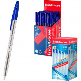 Ручка шариковая ErichKrause R-301 Stick Classic 1.0, цвет чернил синий (в коробке по 50 шт.) 43184