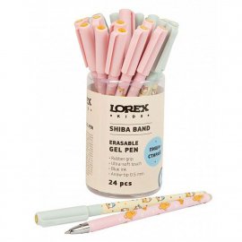 Ручка гелевая стираемая LOREX KIDS SHIBA BAND Slim Soft Grip 0,5 мм синий 1 шт ultra-soft touch грип 247254