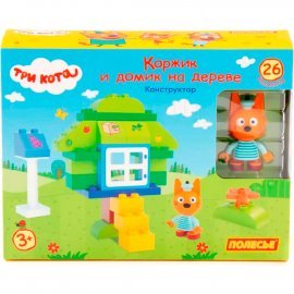 Конструктор "Макси" - "Три кота. Коржик и домик на дереве" (26 элементов) (в коробке) ПОЛЕСЬЕ