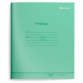 Тетрадь 18 л. лин. Schoolformat ПАСТЕЛЬНО-ЗЕЛЕНАЯ обложка картон  257617