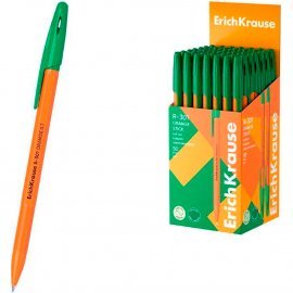 Ручка шариковая ErichKrause R-301 Stick Orange 0.7, цвет чернил зеленый (в коробке по 50 шт.) 43197