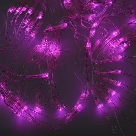 Гирлянда электрическая Сетка для помещения 120 LED розовое свечение 8 режимов прозрачный провод 120*100 см 220 В /Tongde/