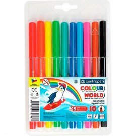Фломастеры Centropen Color World классические 10 цв. трехгран. корп. стандартные блист. упак. 058545