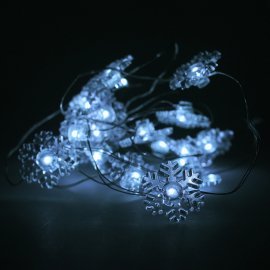 Гирлянда для помещений 20 LED белое свечение 1 режим прозрачный провод 2 м на батарейках /Tongde/