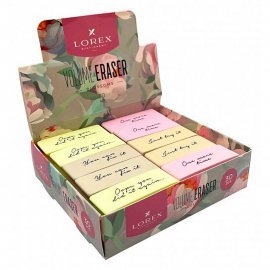 Ластик LOREX VOLUME ERASER BLOSSOMS термопласт. резина 60х20х10 мм скошенный ассорти мягкий индив.штрих-код 259341