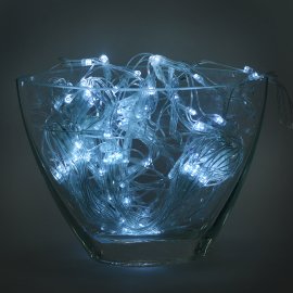 Гирлянда электрическая Занавес для помещения 120 LED белое свечение 8 режимов 12 нитей прозрачный провод 120*100 см 220 В /Tongde/