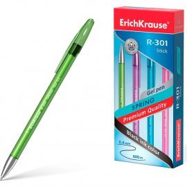 Ручка гелевая ErichKrause R-301 Gel Stick Spring 0.5, цвет чернил черный (в коробке по 12 шт.) 53349