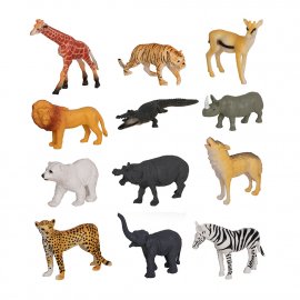 Набор диких животных ANIMAL WORLD 12 фигурок 2А012-1  TONGDE