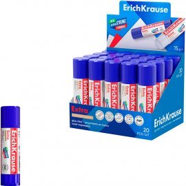 Клей-карандаш ErichKrause Extra, 15г (в коробке-дисплее по 20 шт.) 4443