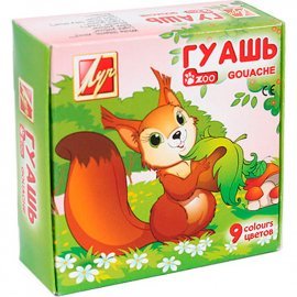 Гуашь 9 цв. Zoo, 15мл 25С1532-08 ЛУЧ