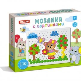 Мозаика с картинками, 110 деталей, диаметр 13 мм 01082 СТЕЛЛАР