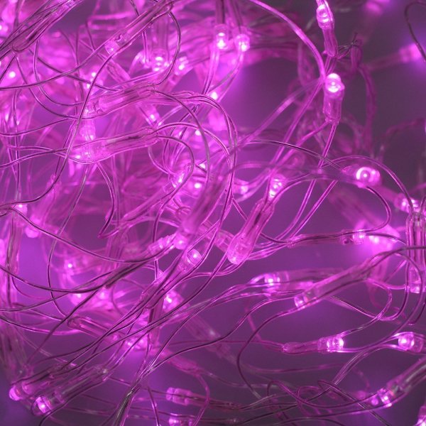 Гирлянда электрическая Сетка для помещения 120 LED розовое свечение 8 режимов прозрачный провод 120*100 см 220 В /Tongde/