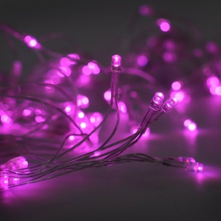 Гирлянда электрическая Сетка для помещения 120 LED розовое свечение 8 режимов прозрачный провод 120*100 см 220 В /Tongde/