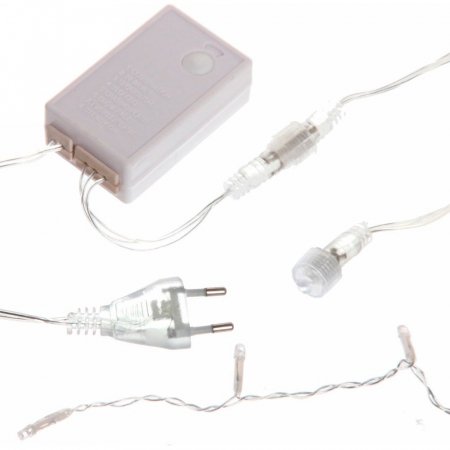 Гирлянда для улицы 2,5м 480 ламп LED, прозрач.пров, 8 реж., Белый