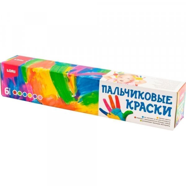 Пальчиковые краски 6 цветов по 40 мл Пкр-006 LORI
